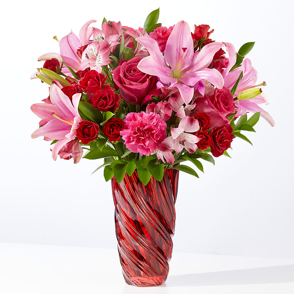 In Love Bouquet with Luxe Swirl Vase – Brunet Florist, Kanata ON