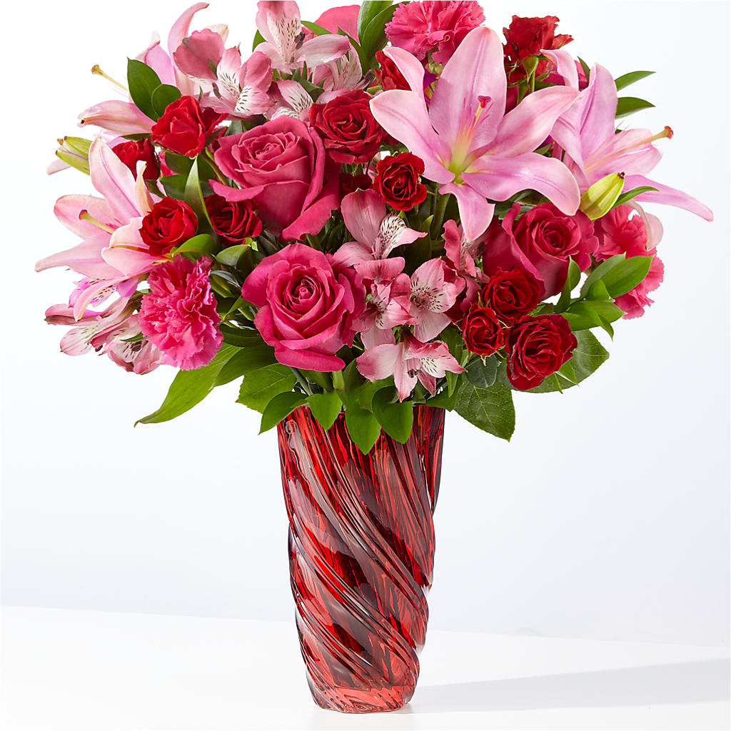 In Love Bouquet with Luxe Swirl Vase – Brunet Florist, Kanata ON