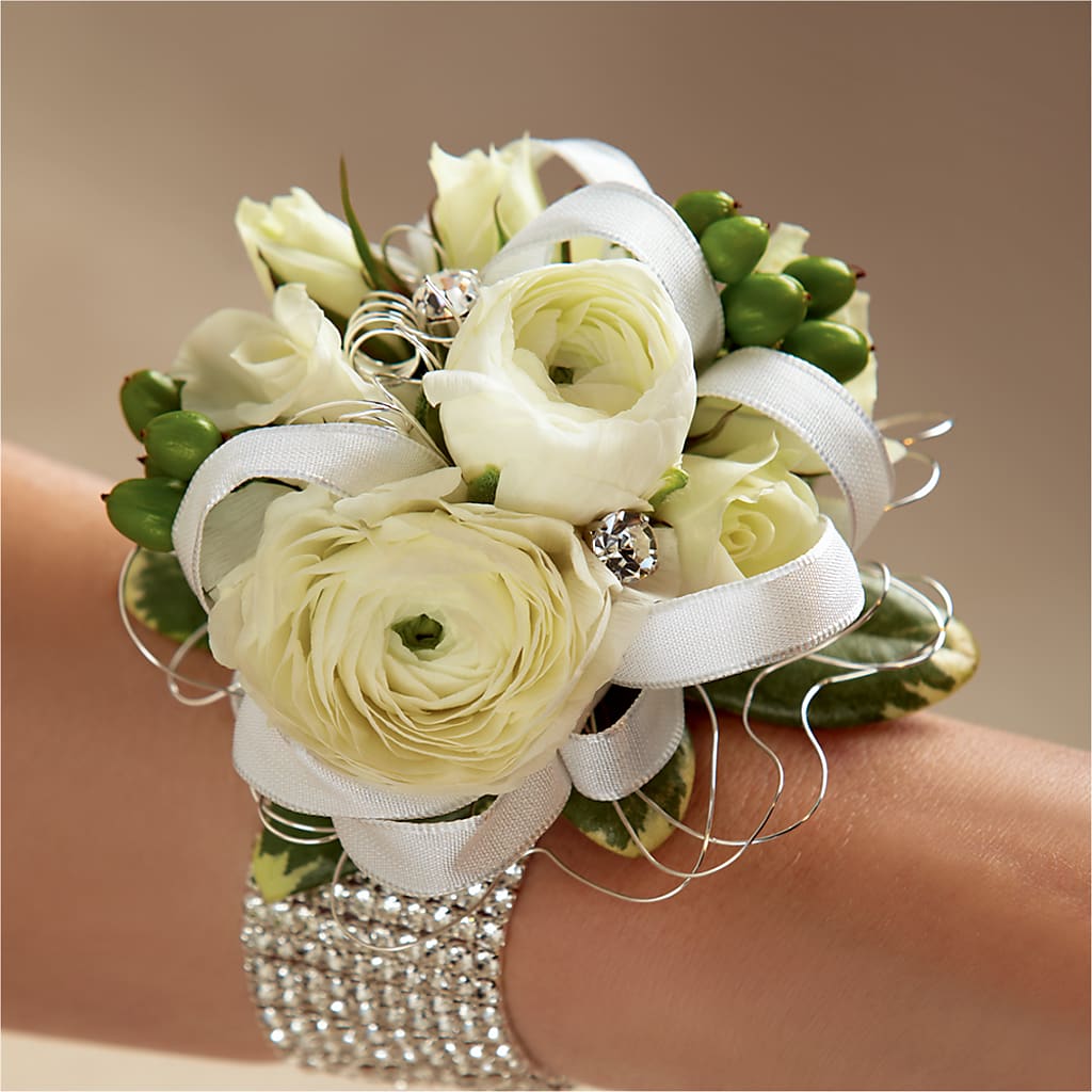 White Wedding Corsage – Brunet Florist, Kanata ON