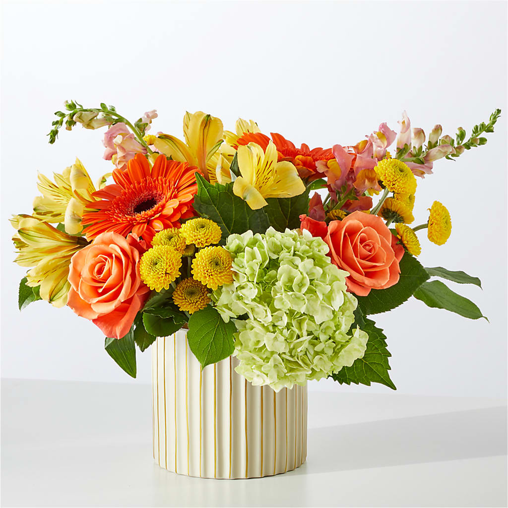 Autumn Sunshine Bouquet with Ivory Vase –  Brunet Florist, Kanata ON