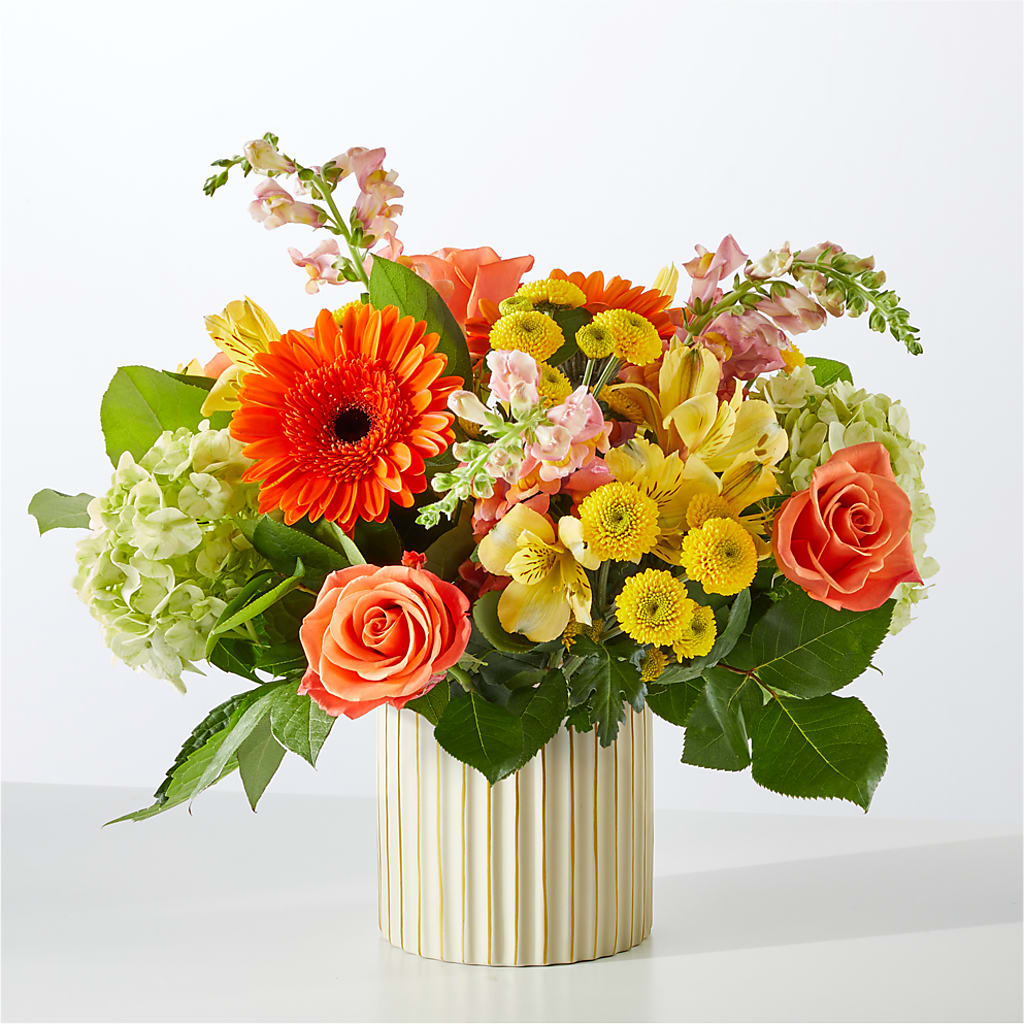 Autumn Sunshine Bouquet with Ivory Vase –  Brunet Florist, Kanata ON
