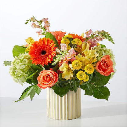 Autumn Sunshine Bouquet with Ivory Vase –  Brunet Florist, Kanata ON