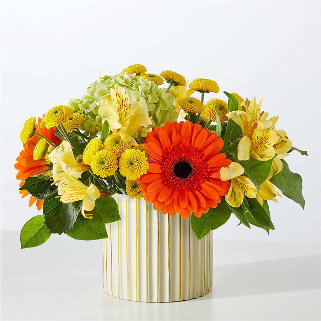 Autumn Sunshine Bouquet with Ivory Vase –  Brunet Florist, Kanata ON